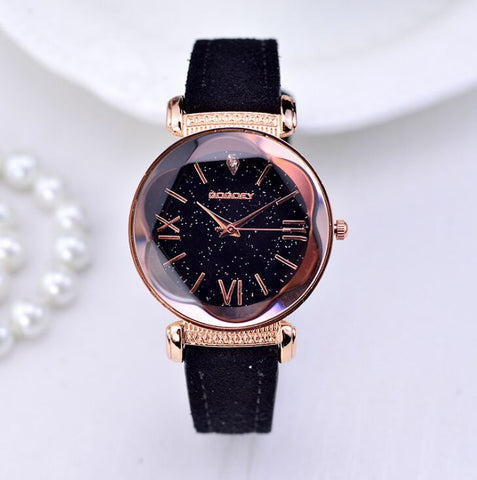 Gogoey Brand Rose Gold Leather Watches