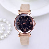 Gogoey Brand Rose Gold Leather Watches